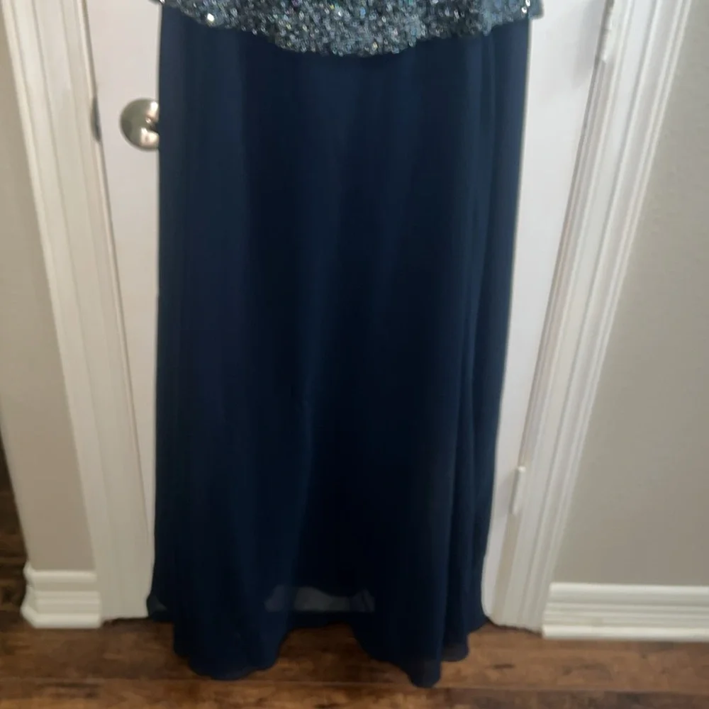 Floor Length Formal Dress with Bling Top - Picture 3 of 15